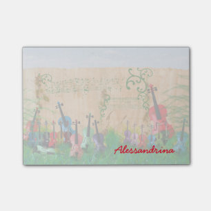 Notas Post-it® Nombre atado multicolor del personalizado de los