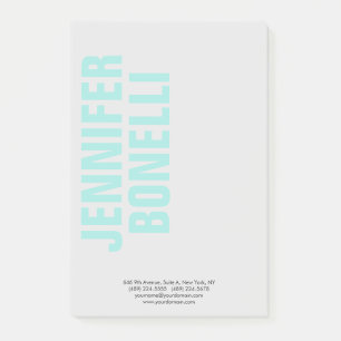 Notas Post-it® Nombre azul negrita minimalista