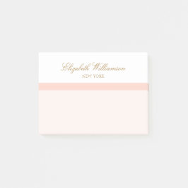 Notas Post-it® Nombre blanco rosado de Rubor