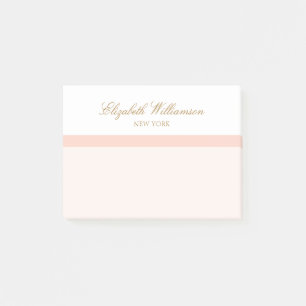 Notas Post-it® Nombre blanco rosado de Rubor