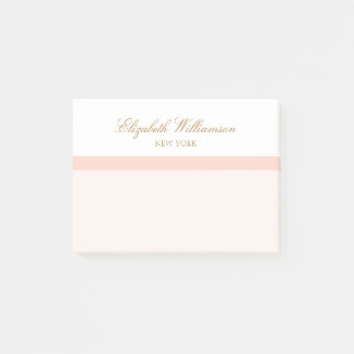 Notas Post-it® Nombre blanco rosado de Rubor