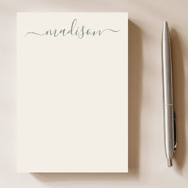 Notas Post-it® Nombre clásico de tipografía verde vintage