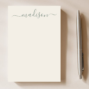 Notas Post-it® Nombre clásico de tipografía verde vintage
