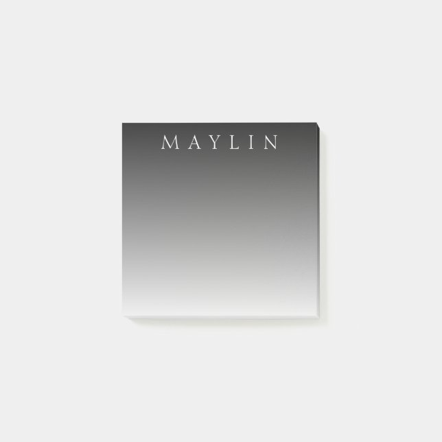 Notas Post-it® Nombre clásico o palabra | Gris degradado (Anverso)