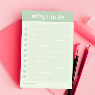 Notas Post-it® Nombre corto Green School Tareas diarias