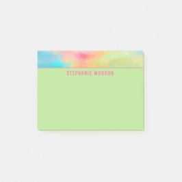 Notas Post-it® Nombre de acuarela verde suave de bonito