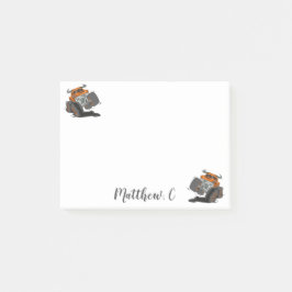 Notas Post-it® Nombre de camión de monstruo negro de Naranja lind