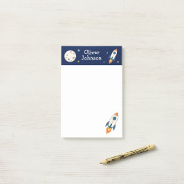 Notas Post-it® Nombre de Cohete Espacial Personalizado Escuela