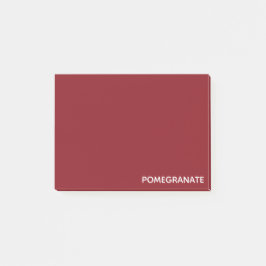 Notas Post-it® Nombre de color rojo granado