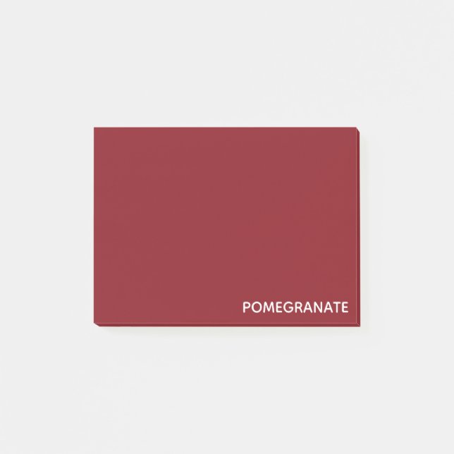 Notas Post-it® Nombre de color rojo granado (Anverso)