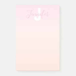 Notas Post-it® Nombre de color rosa claro y gradiente de color ro