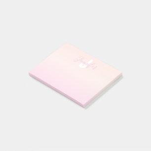Notas Post-it® Nombre de color rosa claro y gradiente de color ro