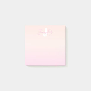 Notas Post-it® Nombre de color rosa claro y gradiente de color ro