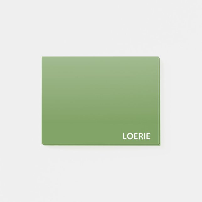 Notas Post-it® Nombre de color verde de Loerie (Anverso)