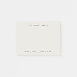 Notas Post-it® Nombre de Familia Personalizable | Beige 