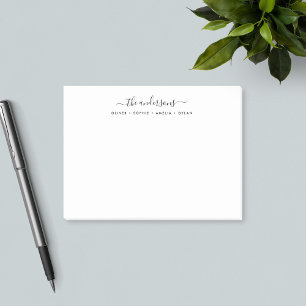 Notas Post-it® Nombre de familia personalizada de script de calig