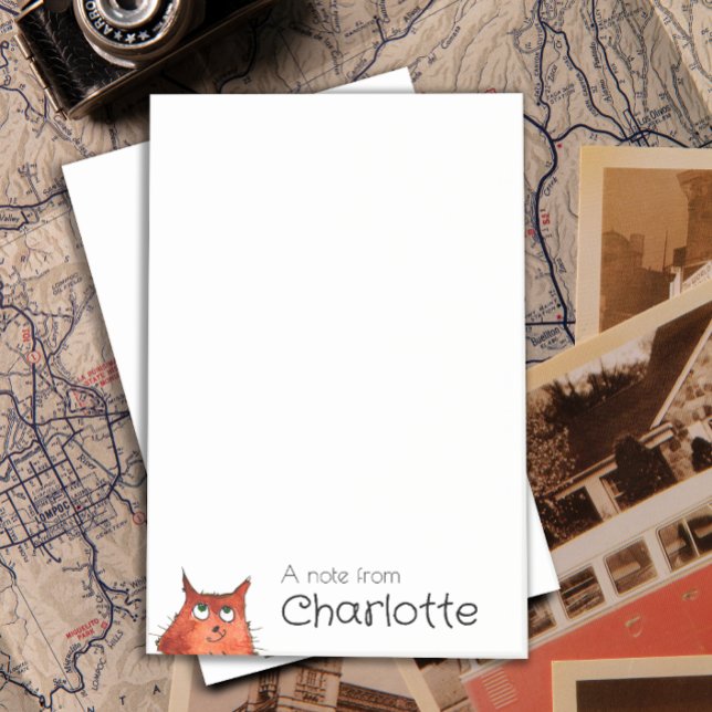 Notas Post-it® Nombre de gato de dibujos animados naranja lindo (Subido por el creador)