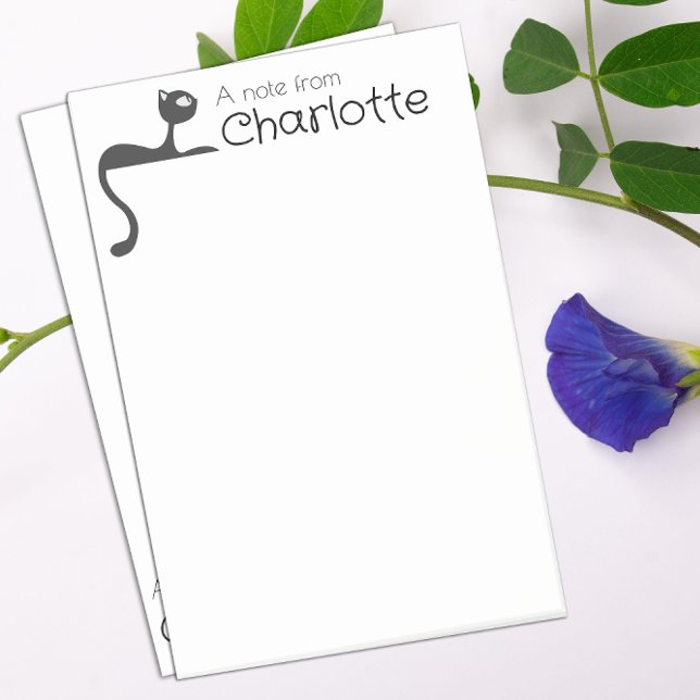 Notas Post-it® Nombre de gato de dibujos animados negro lindo (Subido por el creador)