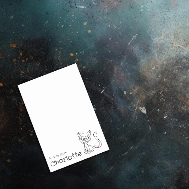 Notas Post-it® Nombre de gato de dibujos animados negro lindo (Subido por el creador)