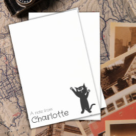 Notas Post-it® Nombre de gato de dibujos animados negro lindo