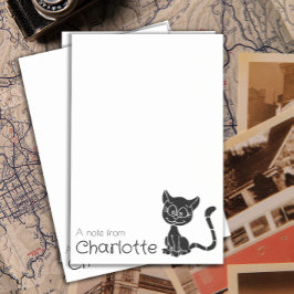 Notas Post-it® Nombre de gato de dibujos animados negro lindo