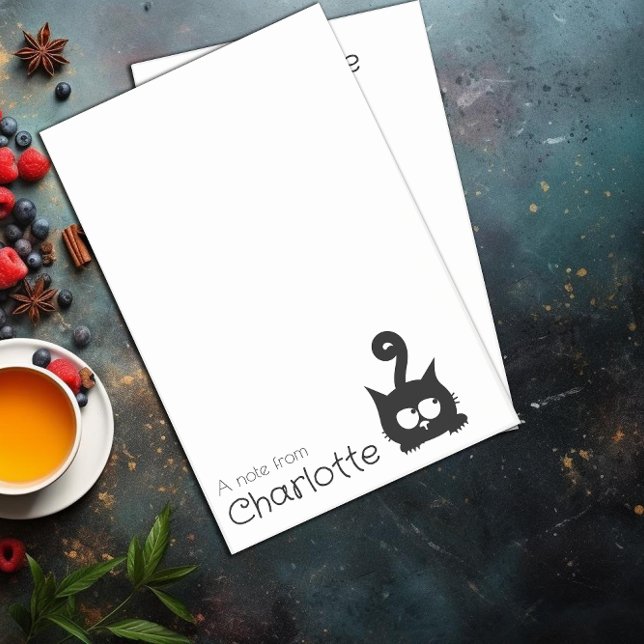 Notas Post-it® Nombre de gato de dibujos animados negro lindo (Subido por el creador)