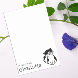 Notas Post-it® Nombre de gato de personalizado blanco y negro