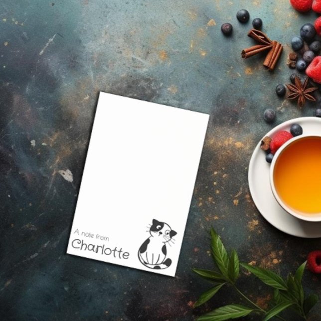 Notas Post-it® Nombre de gato de personalizado blanco y negro (Subido por el creador)