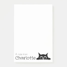 Notas Post-it® Nombre de gato de personalizado negro lindo