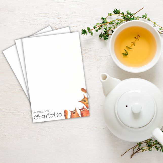 Notas Post-it® Nombre de gatos de dibujos animados naranjas lindo (Subido por el creador)