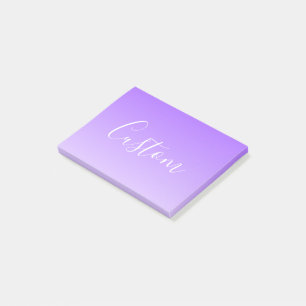 Notas Post-it® Nombre de guión curvo y ómbre morado ligero editab
