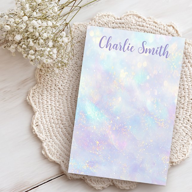 Notas Post-it® Nombre de guión de fondo pastel suave lindo (Cute soft pastel background script name post-it notes)