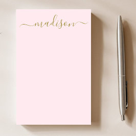 Notas Post-it® Nombre de guión elegante de caligrafía de oro de m