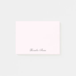 Notas Post-it® Nombre de guión gris rosado personalizado