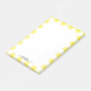 Notas Post-it® Nombre de guión personalizado amarillo