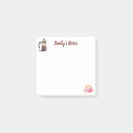 Notas Post-it® Nombre de hora del café acuarela