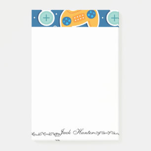 Notas Post-it® Nombre de juego de vídeo azul personalizado