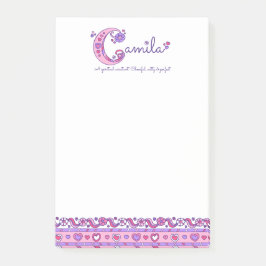Notas Post-it® Nombre de la familia que significa letra C persona