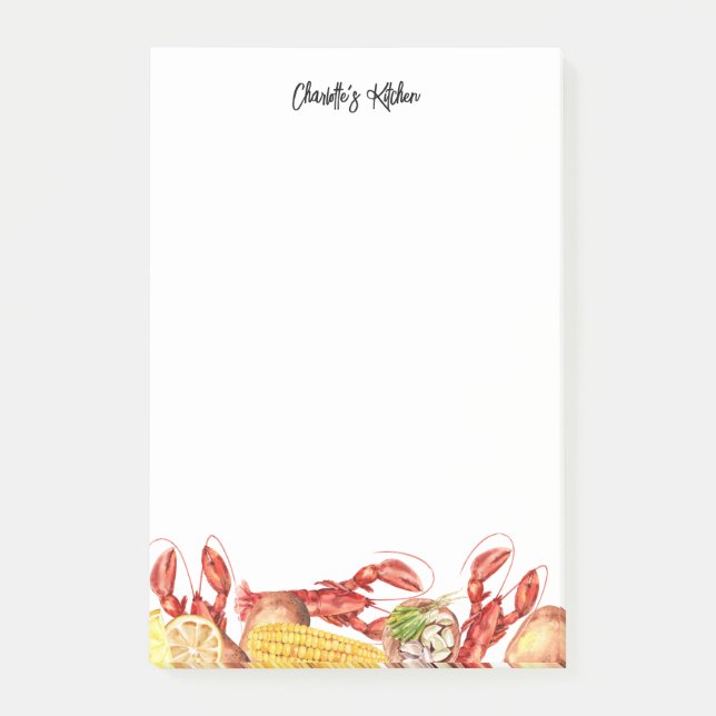 Notas Post-it® Nombre de la fiesta de verano de cangrejos de río (Anverso)