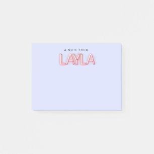 Notas Post-it® Nombre de Layla en la novedad de luces de neón bri