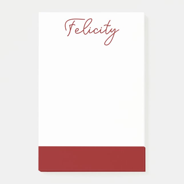 Notas Post-it® Nombre de limpieza de rojo ladrillo | Profesional  (Anverso)