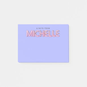 Notas Post-it® Nombre de Michelle en la novedad de luces de neón