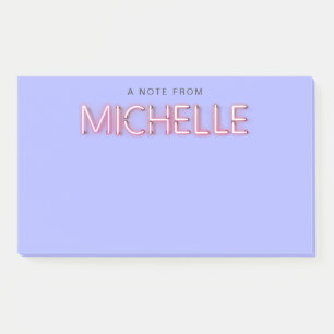 Notas Post-it® Nombre de Michelle en la novedad de luces de neón
