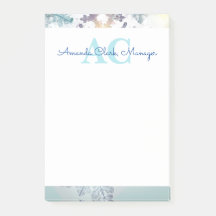 Nombre de monograma personalizado de color azul