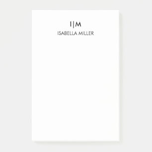 Notas Post-it® Nombre de monograma personalizado moderno