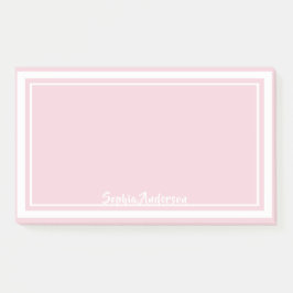 Notas Post-it® Nombre de monograma rosa blanco pastel