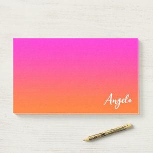 Notas Post-it® Nombre de ómbre rosa y brillante del Naranja magen