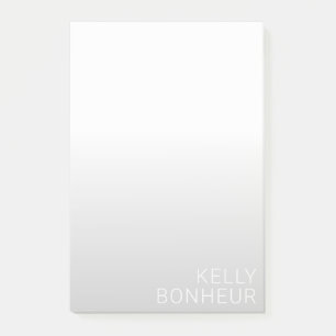 Notas Post-it® Nombre de Personalizable moderno   Gradiente gris