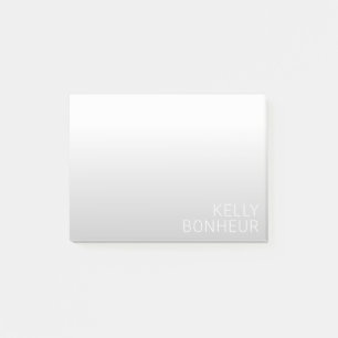 Notas Post-it® Nombre de Personalizable moderno   Gradiente gris