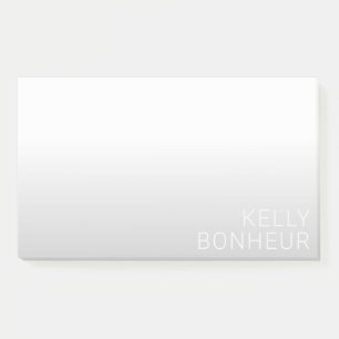 Notas Post-it® Nombre de Personalizable moderno   Gradiente gris